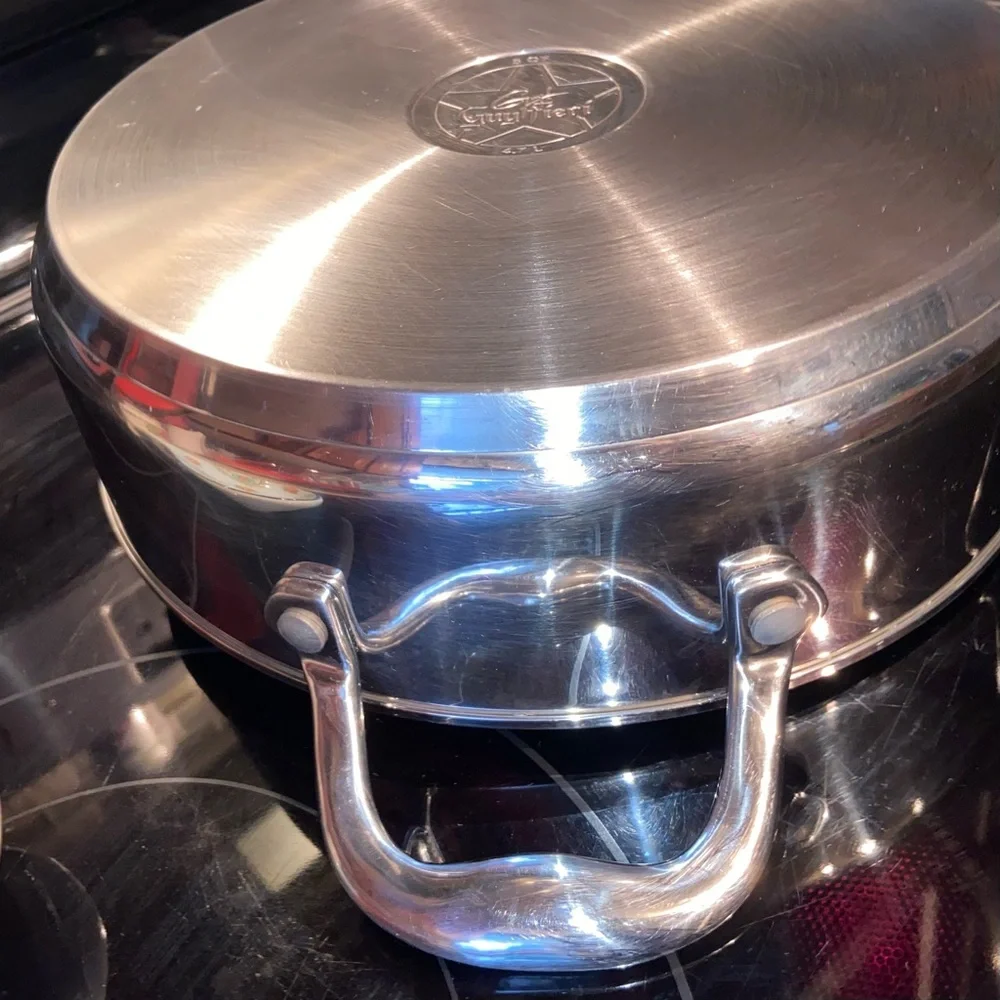 Guy Fieri Large 4 Quart Stainless Steel Stove Top Cookware & Original Lid- VGU